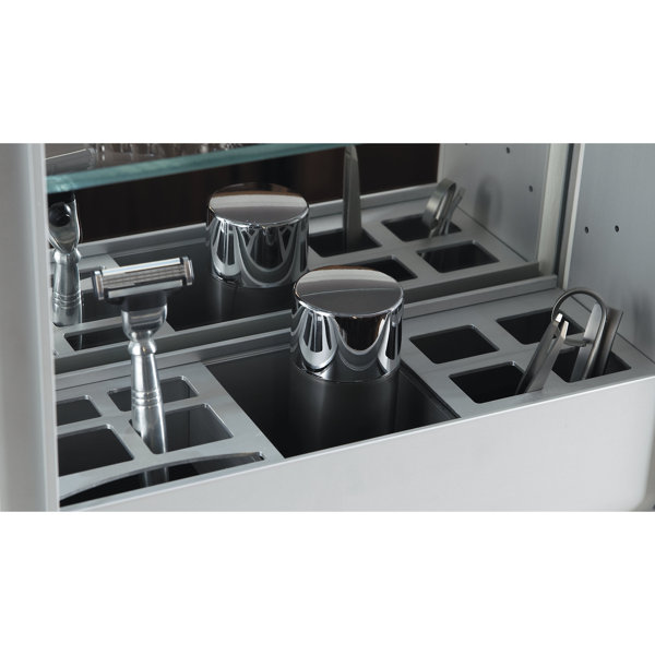 Robern Uplift Series Recessed Frameless Medicine with 6 Adjustable Shelves and LED